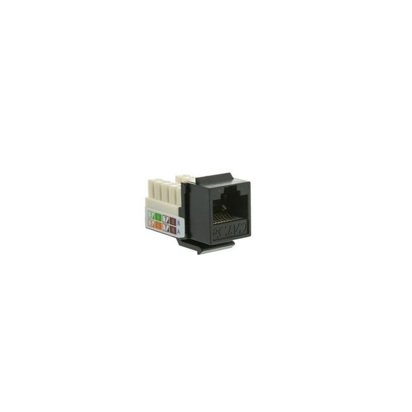 Cable Wholesale Slimline Cat5e Keystone Jack, Black, RJ45 Female to 110 Punch Down 310-120BK - main